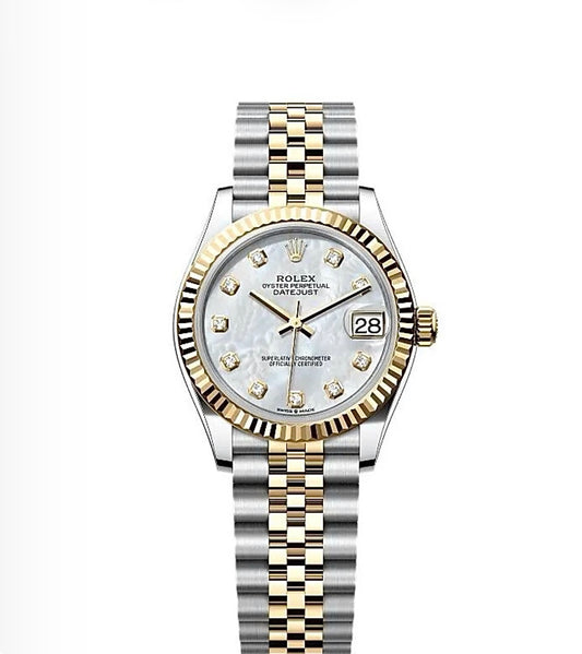 Rolex Datejust Oyster 31mm Oystersteel & Gold-Plated – Mother-of-Pearl Diamond Dial | ساعة رولكس ديتجست 31 ملم لؤلؤي ثنائي