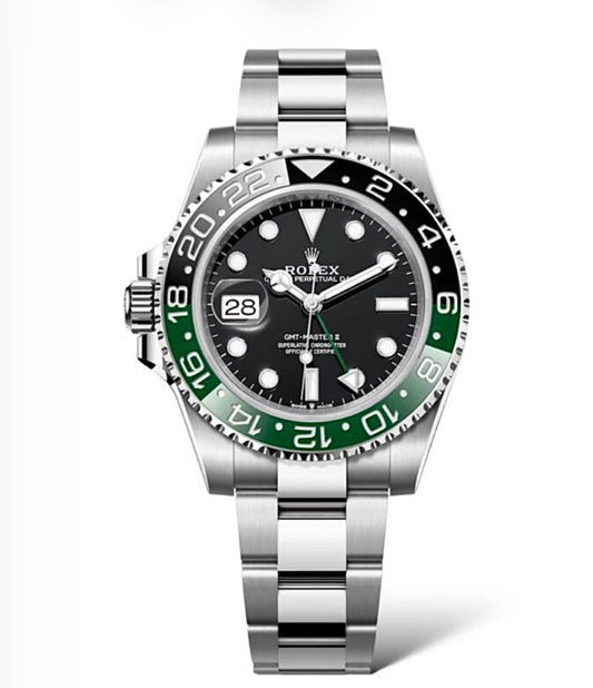 Rolex GMT-Master II “Sprite” Oyster 40mm Oystersteel – Black Dial & Black/Green Ceramic Bezel | ساعة رولكس جيمت ماستر سبرايت 40 ملم