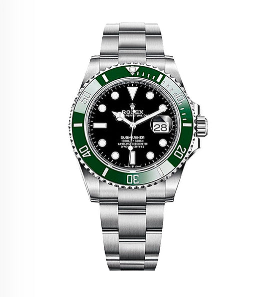 Rolex Submariner “Starbucks” Oyster 41mm Oystersteel – Black Dial & Green Ceramic Bezel | ساعة رولكس سبمارينر ستاربكس 41 ملم