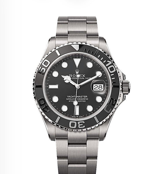 Rolex Yacht-Master Oyster 42mm RLX Titanium – Black Dial & Black Ceramic Bezel | ساعة رولكس ياخت ماستر 42 ملم تيتانيوم