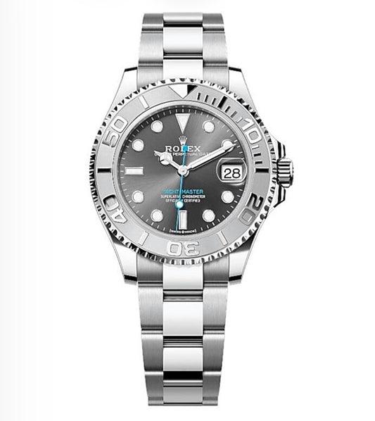 Rolex Yacht-Master Oyster 40mm Oystersteel – Slate Dial & Platinum-Finish Bezel | ساعة رولكس ياخت ماستر 40 ملم رمادي بلاتين