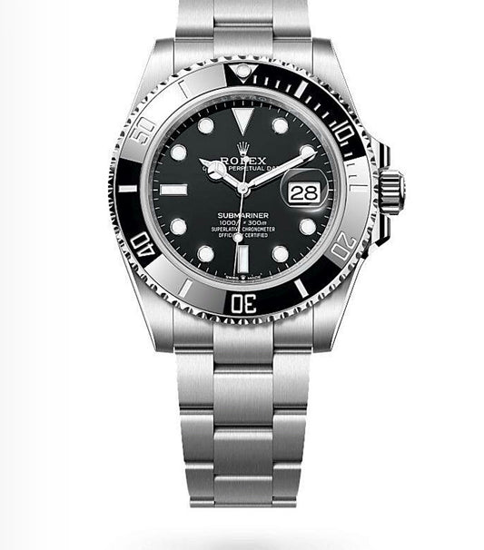 Rolex Submariner Date Oyster 41mm Oystersteel – Black Dial & Black Ceramic Bezel | ساعة رولكس سبمارينر ديت 41 ملم أسود