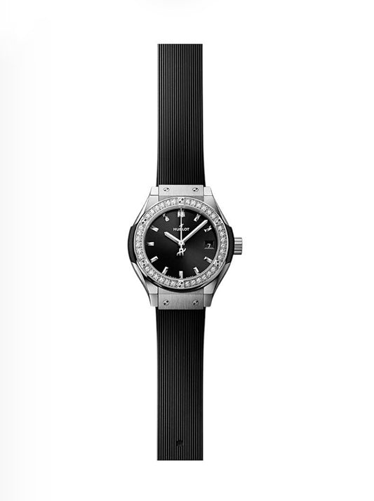 Hublot Classic Fusion Titanium Diamonds 29mm | هوبلو كلاسيك فيوجن تيتانيوم بالماس 29 ملم - Black
