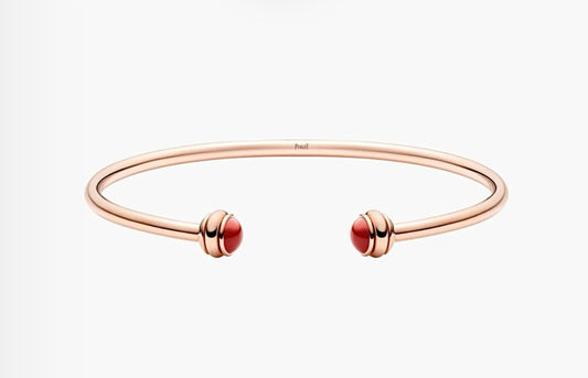 Piaget Possession Open Bangle Carnelian Double Ball | بياجيه إسوارة بوسيشن المفتوحة كرة مزدوجة عقيق أحمر