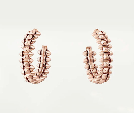 Cartier Clash de Cartier Hoop Earrings Double Row 18K Rose Gold