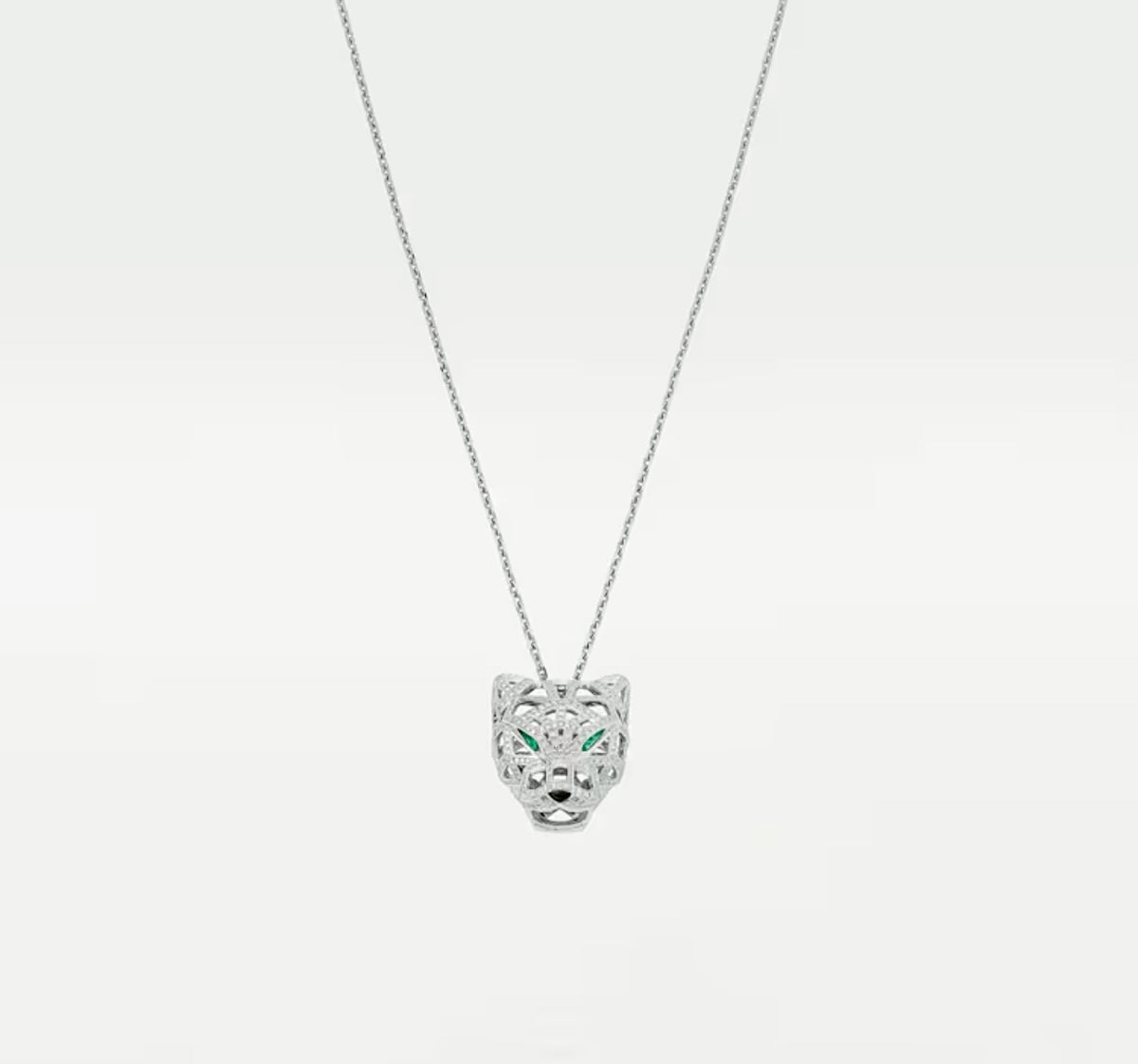 Cartier Panthère de Cartier Openwork Necklace Diamond Emerald Onyx 18K White Gold | قلادة كارتييه بانثير مخرمة الماس زمرد نيكس ذهب أبيض 18