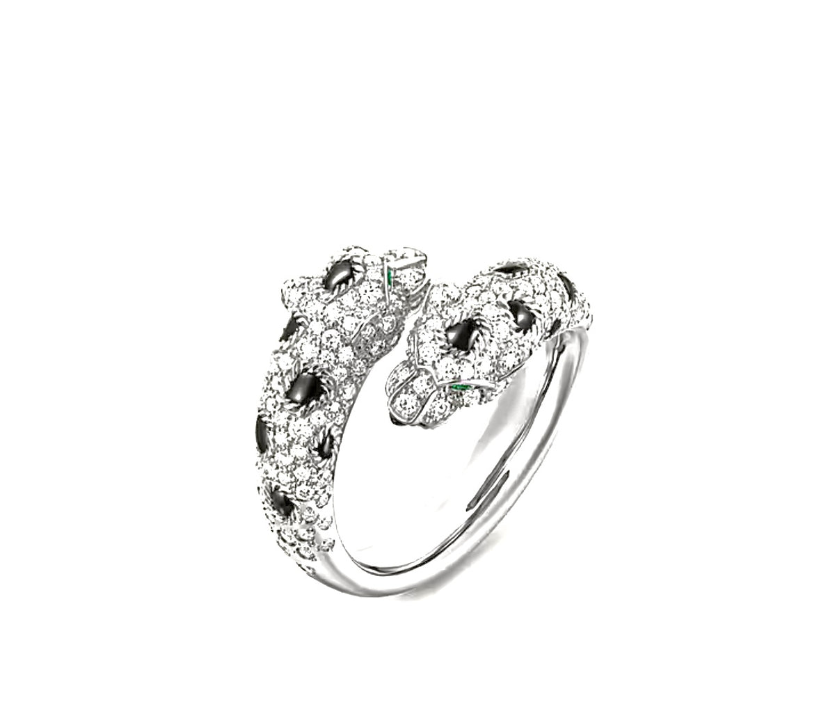 Double Panther Open Ring | خاتم مفتوح برأسَي نمر