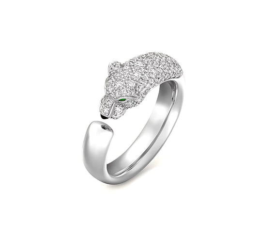 Panther Head Open Ring | خاتم مفتوح بتصميم رأس النمر